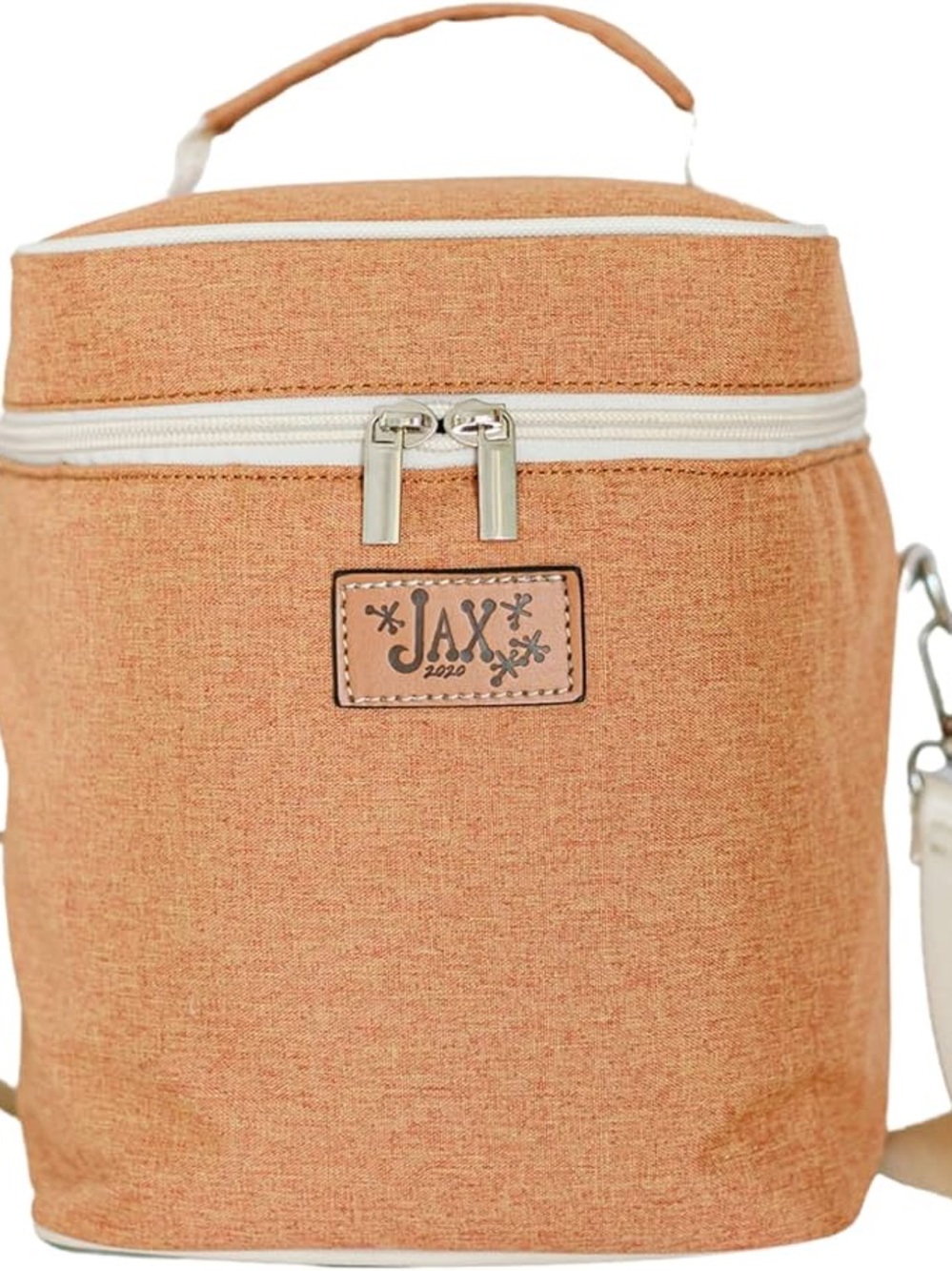 Jax Peach-Colored Insulated Baby Breast milk Cooler Bag with Top Handle
